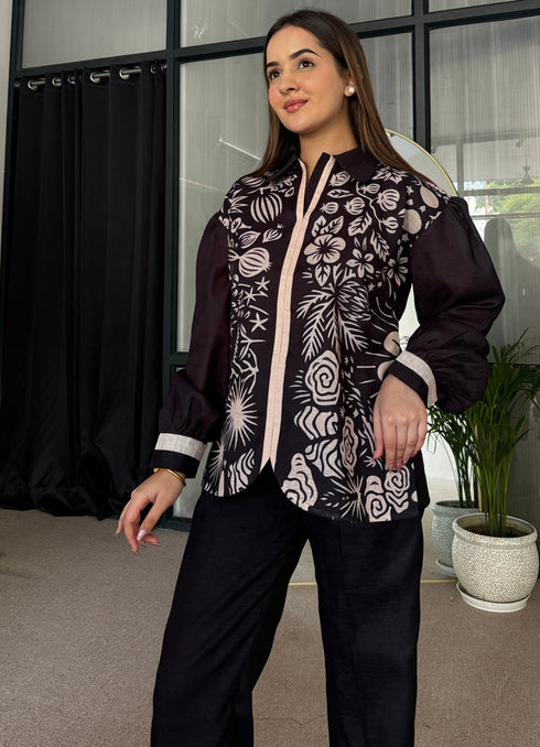 Black Abstract Co Ord Set